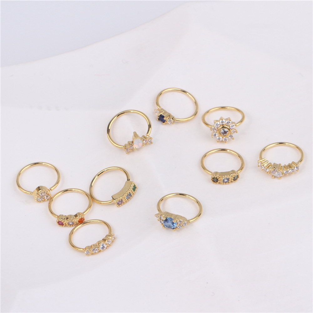 Simple Style Round Heart Shape Flower Metal Plating Inlay Zircon Nose Ring 1 Piece display picture 4