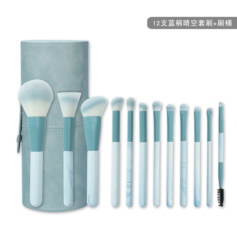 Blooming mango claro cepillo de maquillaje de cielo + cepillo cubo