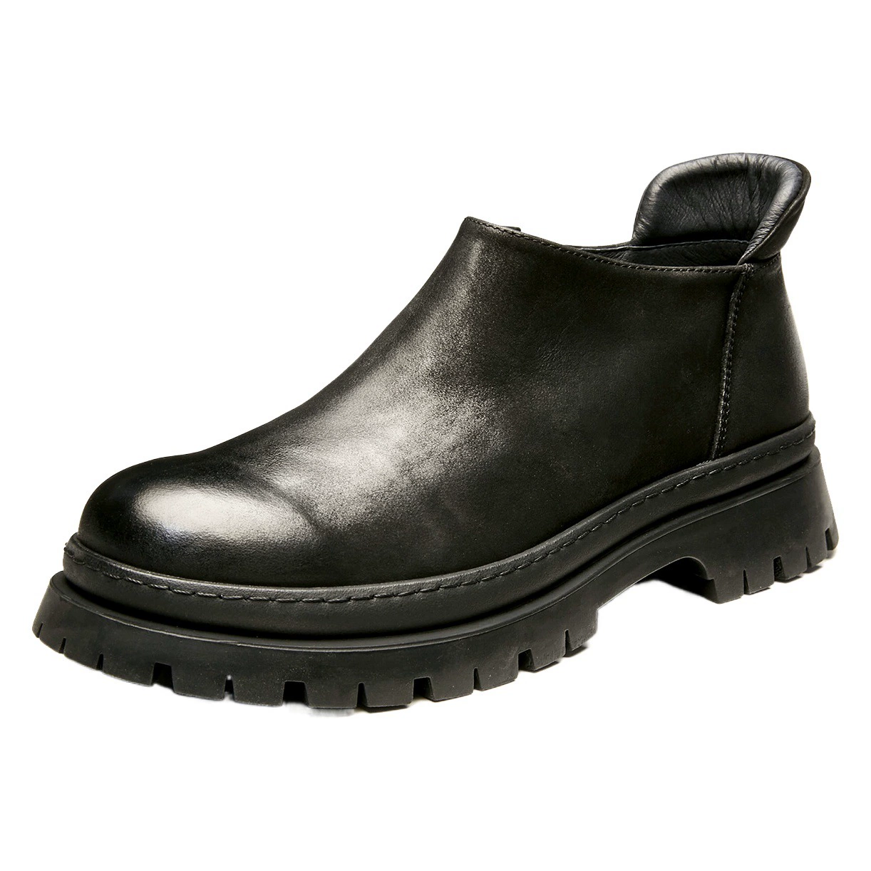 Ботинки Platinum Wei Chelsea, мужские ботинки с верхним слоем из матовой воловьей кожи с круглым носком, Британские кожаные ботильоны на молнии, ботинки Martin