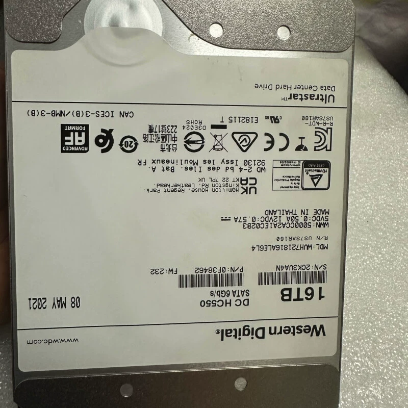 3,5″ Western Digital Ultrastar DC HC550 16 ТБ гелиевый HDD, 7200 об/мин, 512 МБ кэш, SATA
