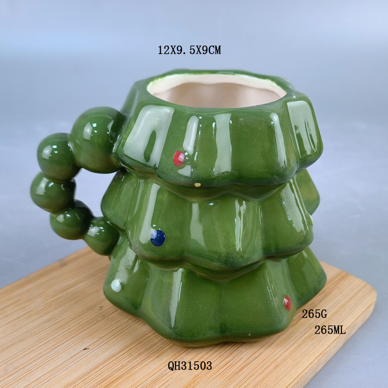 Navidad creativa transfronteriza atmósfera cerámica de oro tazas de Santa Claus tazas de Navidad artesanías cerámicas