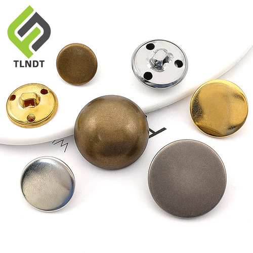 Metal high-leg mushroom hand-stitched button retro suit coat overcoat windbreaker button copper flat decorative buttons