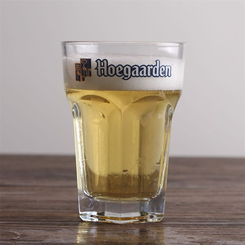 Bélgica Hoegaarden Fujia vaso de cerveza blanca taza hexagonal de gran tamaño