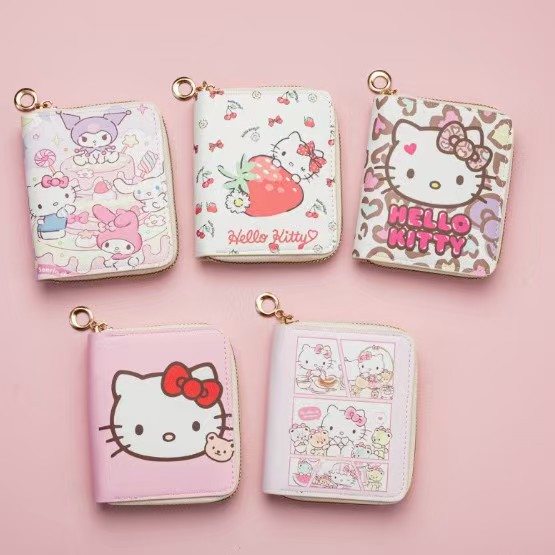 Cartoon cute short wallet with zipper