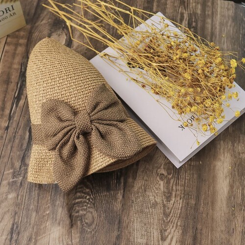 Summer Grass Hat Women's Korean Style Foldable Versatile Sun Hat Sunshade Hat Bucket Hat Japanese Artistic Fisherman Hat