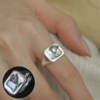 Bamboo retro fashionable ring, zirconium, Korean style, silver 925 sample, simple and elegant design, on index finger