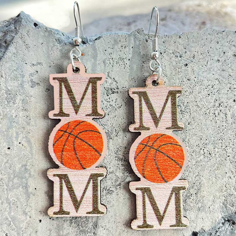 1 Pair Fashion Letter Wood Mother's Day Women's Drop Earrings display picture 5
