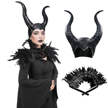 沉睡魔咒牛角头套Maleficent玛琳菲森面具Cosplay周边万圣节道具