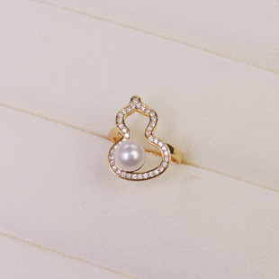 Freshwater Pearl Ring Gourd Micro Set Luxury Shape Pearl Ring Women's Gift Giving Wholesale