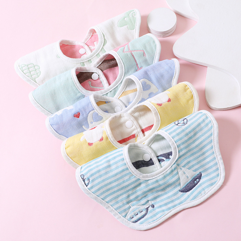 Gauze children's waterproof cotton eating bib for mother and baby…