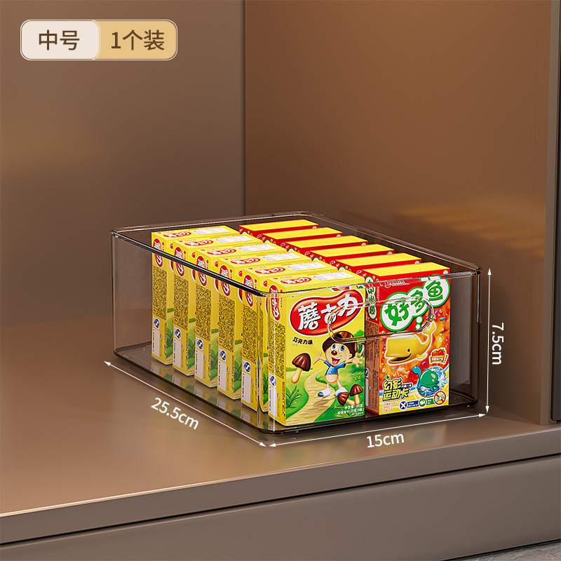 橱柜收纳筐桌面零食杂物整理储物盒塑料长方形透明亚克力置物盒子|undefined