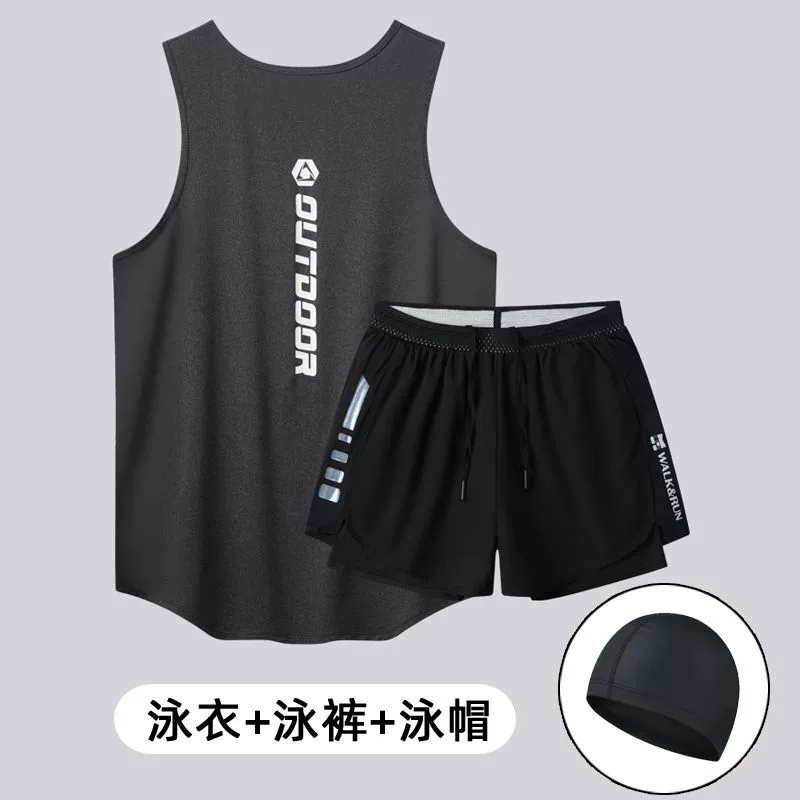 Swimwear, set, quick dry trousers, vest for adults