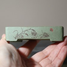 紫砂花盆长方形马槽盆微型掌上盆栽手工盆景盆苏兵名家盆小盆