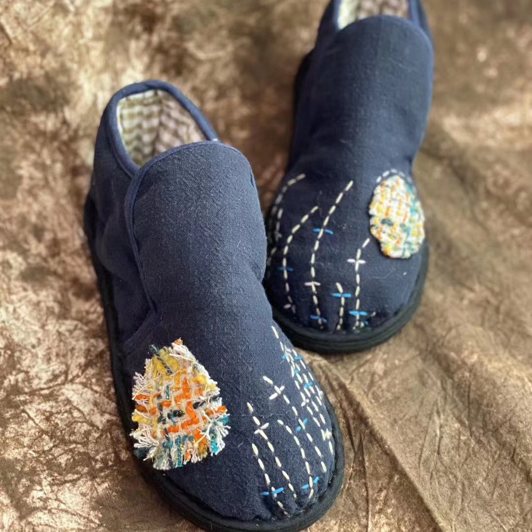 Purely handmade thousand-layer old cotton shoes