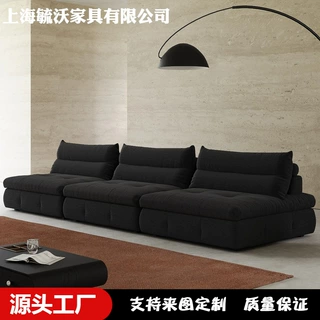 现代简约复古黑设计师款独见沙发可移动模块随意组合豆腐方块沙发
