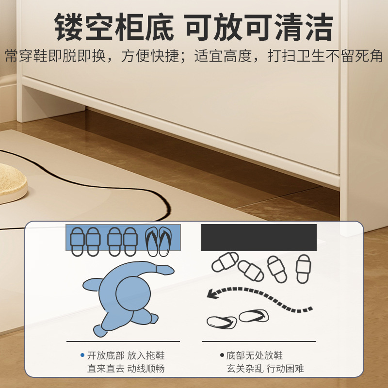Gabinete de zapatos ultra delgado puerta doméstica cabina en el nuevo tipo 2024 explosión almacenamiento interior estante de zapatos estrecho