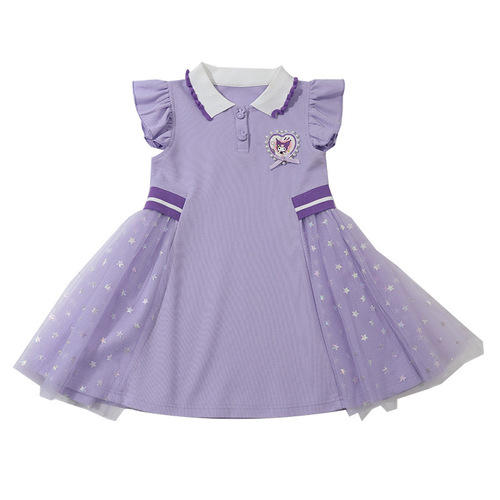 Little Girl Summer Dress Elsa Princess Style Children's 2024 New Fashion Trend Baby Net Dress