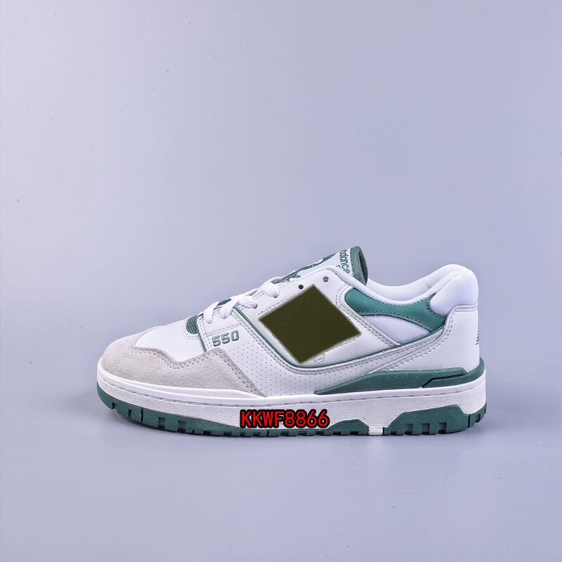 Putian pure original NB BB550 white and green wear-resistant low-top retro basketball shoes, men's and women's sneakers, sports shoes, running shoes