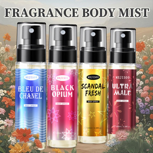 Foreign trade cross-border full English MEJISOO Black Opium Body Spray four fragrance spray