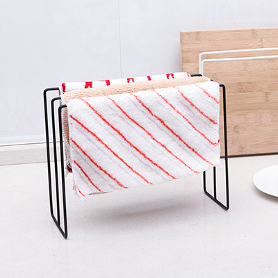 New iron spray-painted three-position desktop rag drying rack kitchen towel storage rack manufacturer wholesale