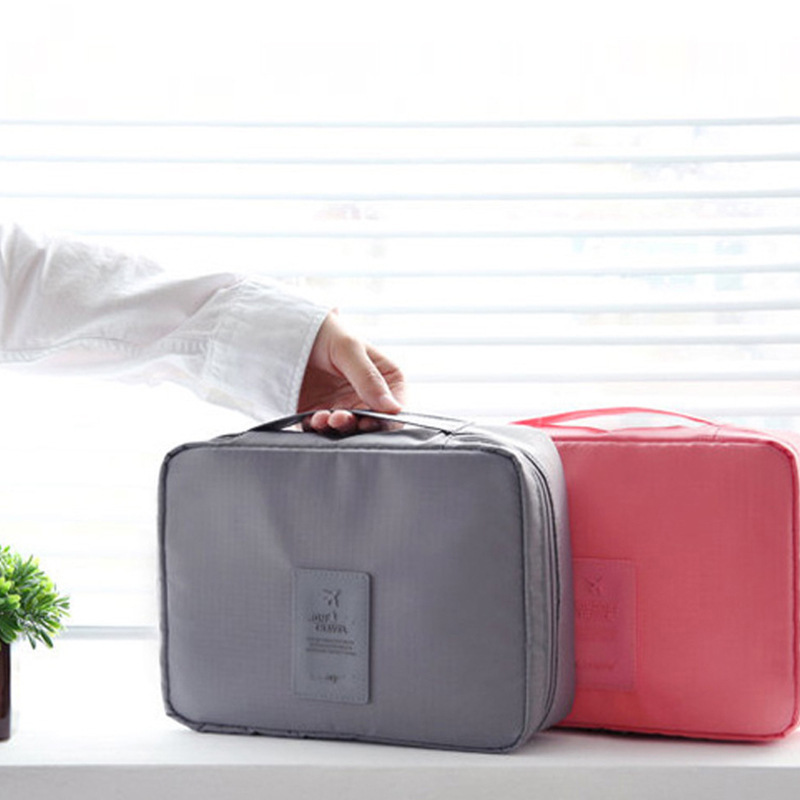 Korean Multifunctional Waterproof Oxford Cloth Travel Storage Bag, Hand-held Double-layer Women's Makeup Bag, Square Toiletry Bag