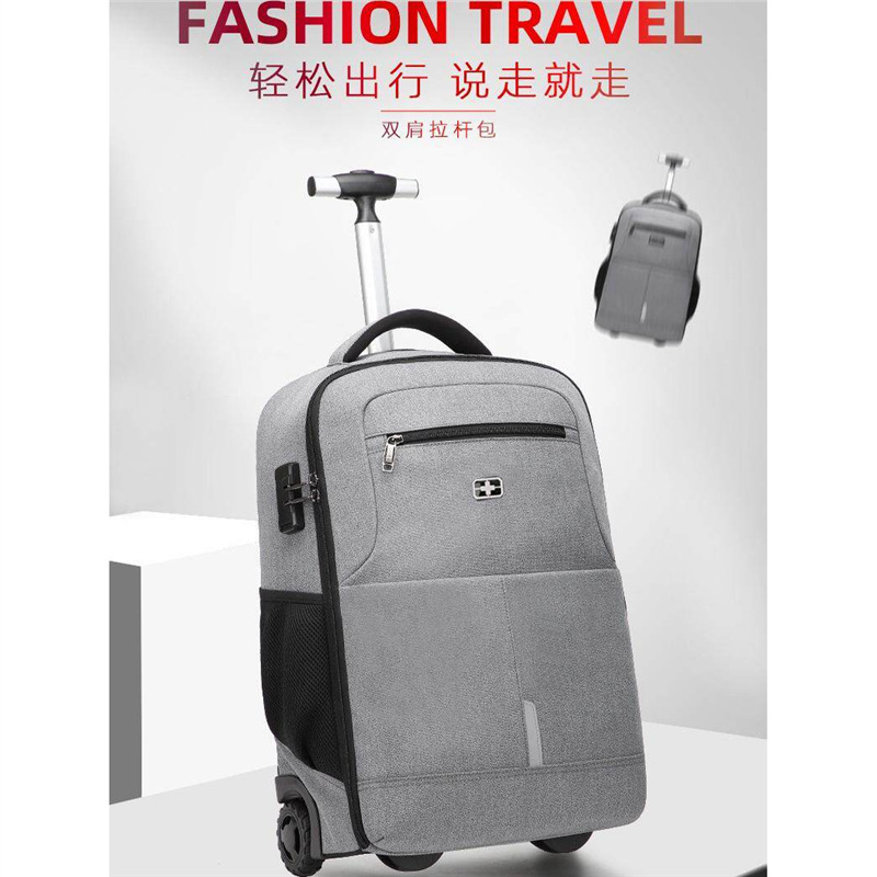 Swiss Army Knife Large-Capacity Travel Bag, Business Trip Carry-On Bag, Multi-Functional Men's and Women's Portable Trolley Backpack