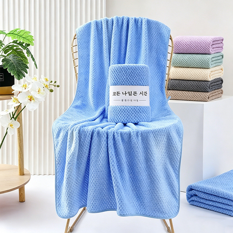 Wholesale transfronterizo piña toalla de baño gran coral veludo espesar toalla de regalo toalla de baño pareja toalla de baño de secado rápido absorción