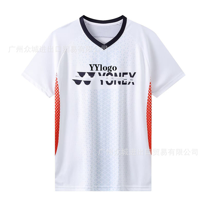 夏の新型yyバドミントン服男女半袖試合服子供通気訓練服速乾運動tシャツ印字|undefined