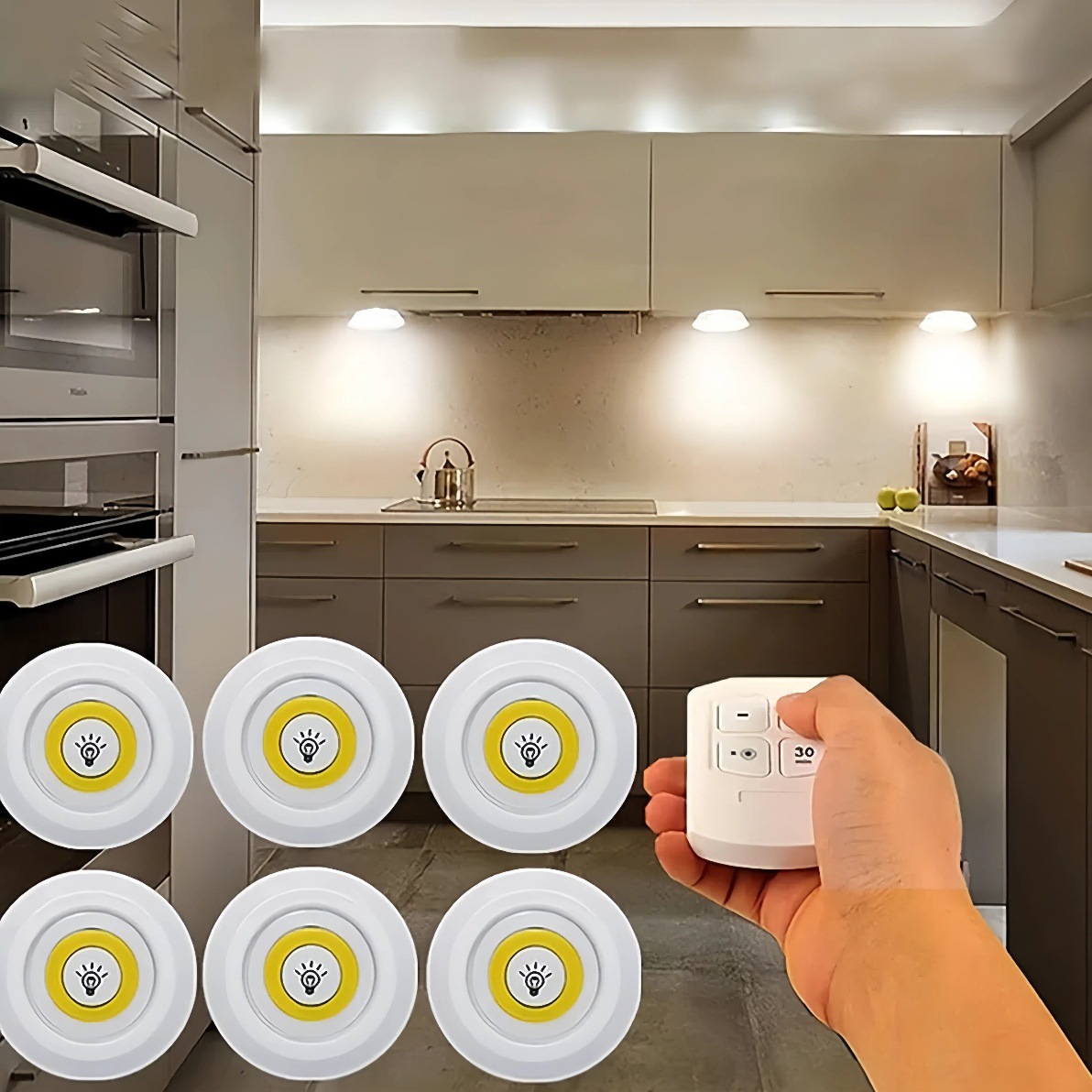 Transfronterizo COB control remoto bater lámpara de luz táctil cabezal de cama alimentación lámpara de pasillo cocina armario lámpara de armario LED luz de noche