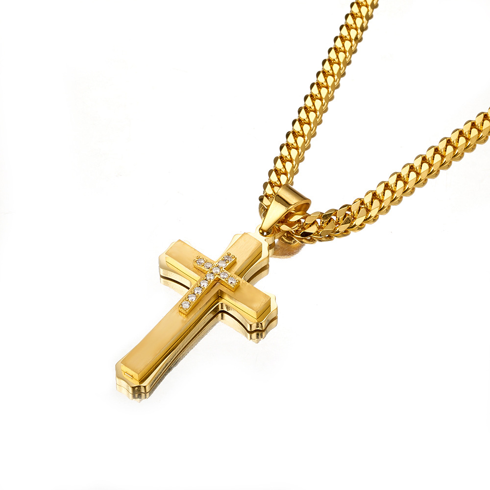 20g Weight 304 Stainless Steel Pendant Material Zircon Inlay Material Pendant Necklace Classification 304 Stainless Steel Chain Material 1 Piece Quantity Holiday, Daily Occasion 304 Stainless Steel Material Cross Pattern Unisex Gender Inlay Design Basic, Modern Style, Classic Style Style Basic Modern Style Classic Style Cross 304 Stainless Steel Inlay Zircon Unisex Pendant Necklace 8
