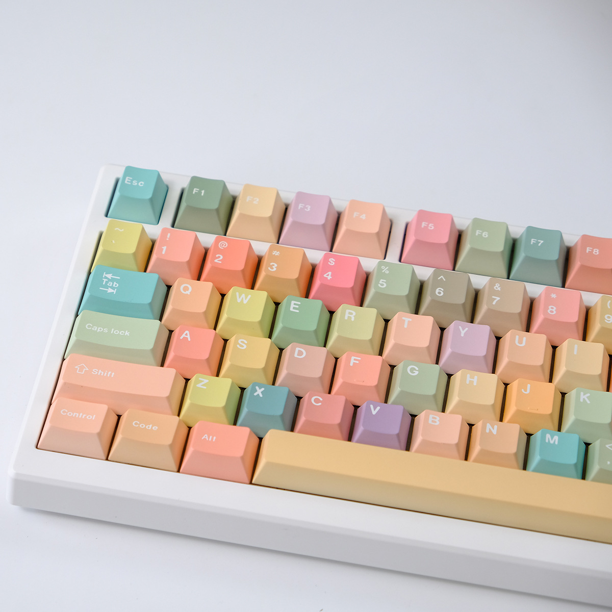 2446 caramelo sublimación térmica 5 lados tapa de teclado mecánica tapa de teclado PBT tapa de teclado transferencia térmica