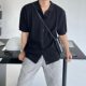 Knitted Polo Shirt Men's Short-sleeved High-end Cardigan Top Korean Breathable Casual Youth Simple All-match Clothes