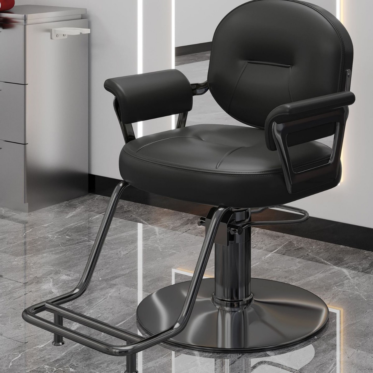 Nueva silla de peluquería en línea se puede elevar y bajar silla de peluquería de alta gama silla de peluquería especial silla de corte de pelo lujoso