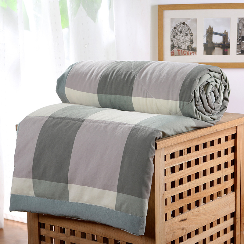 日系水洗棉夏凉被  夏季被子礼品无印风薄被子简约空调被夏被批发