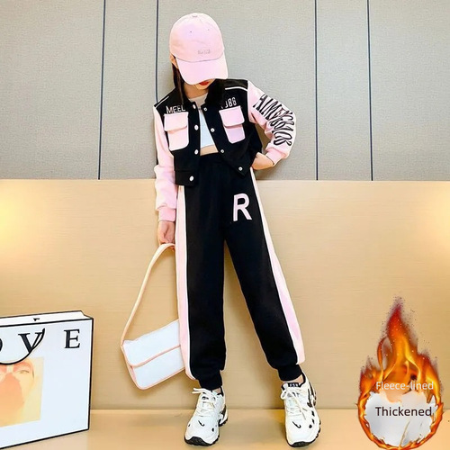 Children's Autumn Set 2024 New Fashion Sport Spring Autumn Coat Sweatshirt Girl Two-Piece Set