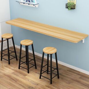 Simple Modern Wall-Mounted Folding Bar Table and Chairs for Home Milk Tea Shop Cafe Balcony Multi-Functional Dining Table