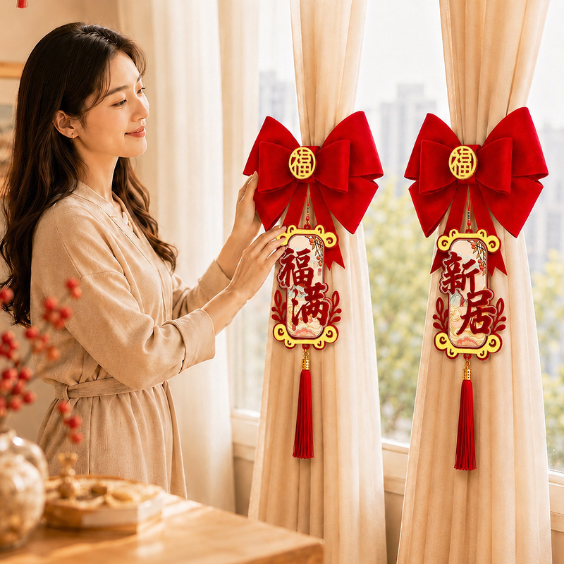 Housewarming curtain tie-backs, decorations, new house moving gifts, pendants, new home entry ceremony decoration supplies Housewarming curtain tie-backs, decorations, new house moving gifts, pendants, new home entry ceremony decoration supplies