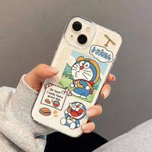 农民哆啦a梦适用苹果16PROMAX手机壳iPhone15可爱14透明13软壳12