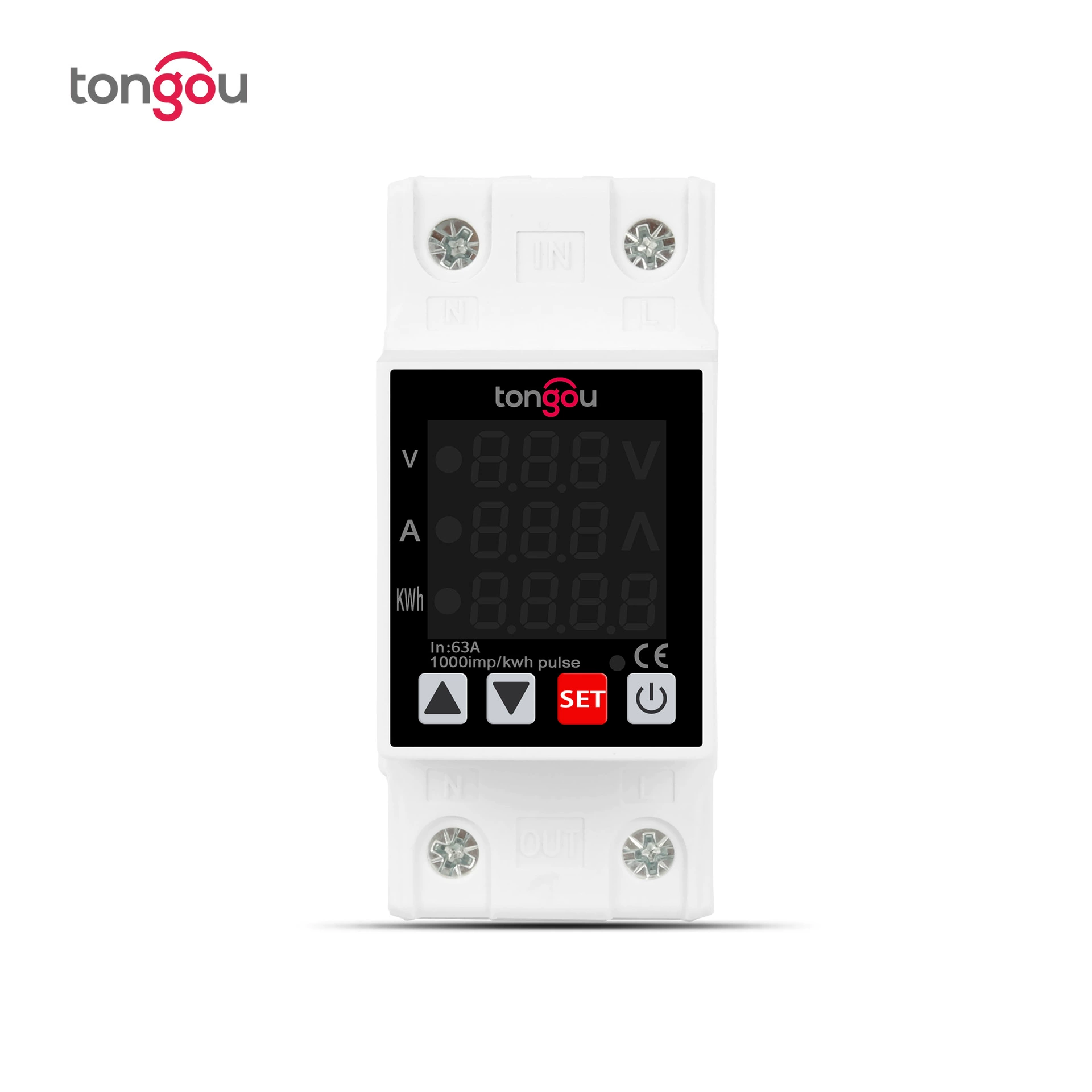 Самоклеящийся Регулируемый интеллектуальный цифровой дисплей для защиты от перенапряжения Kwh бытовой 1P 63A 220V Внешняя торговля