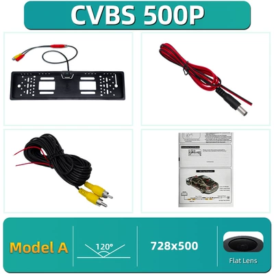 license plate frame reversing rear: Vehicle camera - ccd-cvbs-fisheye-wide-angle