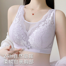 广东汕头内衣大胸显小防下垂夏季抹胸超薄杯款大码无钢圈收副乳罩