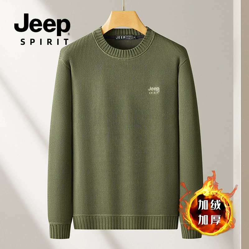 JEEP SPIRIT 2024 осень-зима новый мужской повседневный плюшевый свитер против морщин удобный мягкий и дышащий