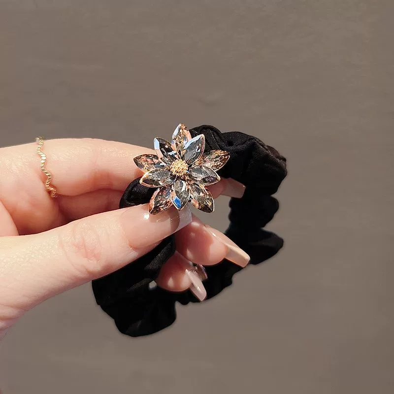 Изысканные цветы сверкающий круг для волос в тонкой кишке