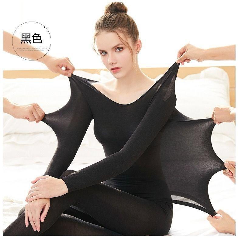 가을과 겨울 인터넷 기념 스킨 뷰티 의류 세트 따뜻한 세트 보습 얇은 원활한 높은 탄성 긴 소매베이스 셔츠 일정한 온도 최고