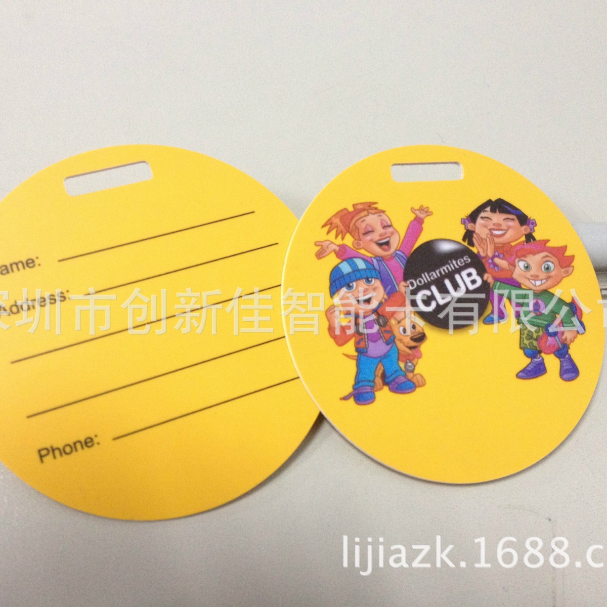 服装吊牌透明PVC塑料小吊牌圆形塑料PVC行李挂牌吊牌