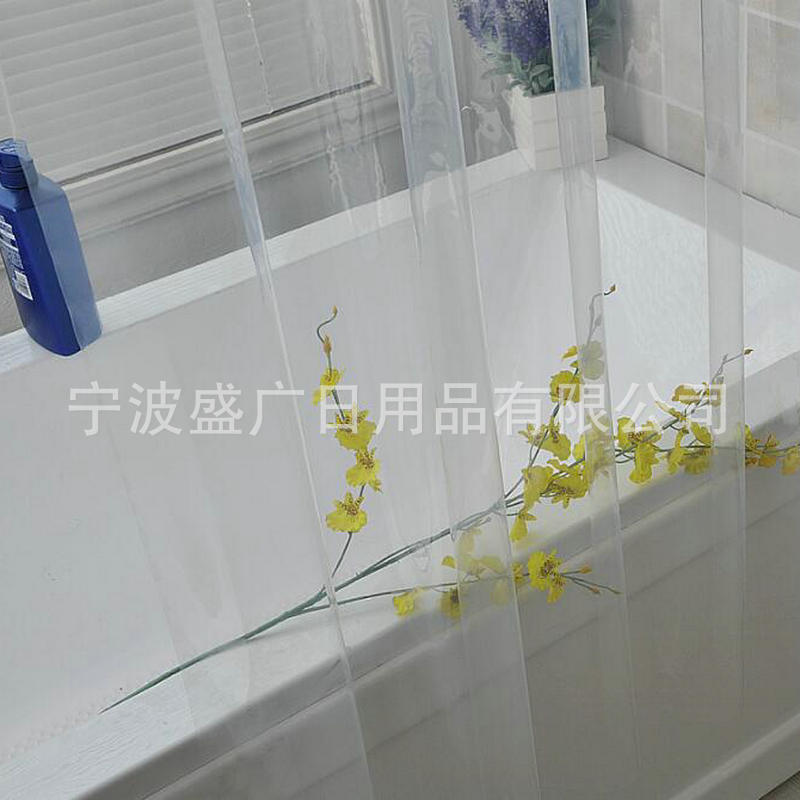 [Yan] Cortina de ducha PEVA Cortina de baño de plástico translúcido totalmente transparente