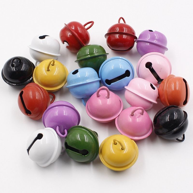 (10 Pieces) 22mm Round Bell DIY Keychain Pendant Pendant Accessories Colorfulful One Word
