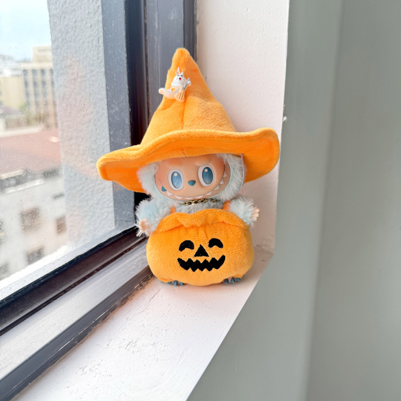 第一、第二、第三世代 15 センチメートルラブ布ペンダントハロウィンカボチャ服オーバーオール黒帽子ぬいぐるみ衣装|undefined