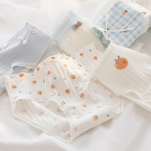 Cute Lady Underwear Pure Cotton Panty Girls Pants Head Bowknot Student Shorts Breathable Girl Triangle Panties Wholesale 