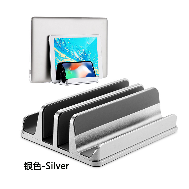 Aleación de aluminio portátil soporte vertical soporte la computadora MacBook Pro escritorio estante almacenamiento base
